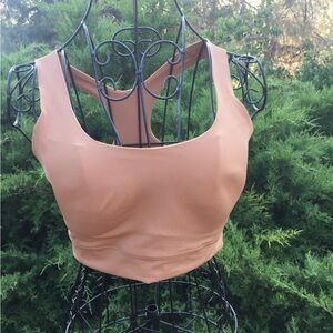 True honey gold nylon/ spandex blend, Racerback bra